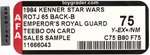 STAR WARS: RETURN OF THE JEDI (1984) - EMPEROR'S ROYAL GUARD SAMPLE CARD WITH TEEBO 65 BACK-B AFA 75 Y-EX+/NM SALESMAN'S SAMPLE.