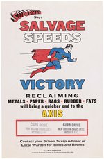 SUPERMAN WORLD WAR II "SALVAGE SPEEDS VICTORY" HOMEFRONT POSTER.