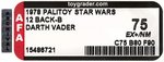 PALITOY STAR WARS (1978) - DARTH VADER 12 BACK-B AFA 75 EX+/NM.