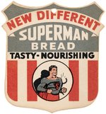 "SUPERMAN BREAD" VERY RARE 1941 STORE CLERK SHIELD BADGE.