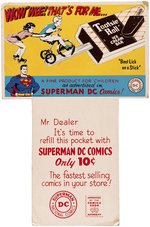 SUPERMAN "TOOTSIE ROLL" CANDY & COMIC BOOK ADVERTISING COMIC BOOK RACK SIGN.