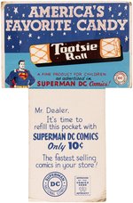 SUPERMAN "TOOTSIE ROLL" CANDY & COMIC BOOK ADVERTISING COMIC BOOK RACK SIGN.