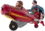 SUPERMAN ROLL OVER PLANE MARX WIND-UP (MULTI-COLOR VARIETY).