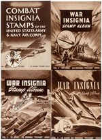 WORLD WAR II "A WAR LIBRARY COLLECTION OF COMBAT INSIGNIA" COMPLETE & UNUSED BOXED SET FEATURING DISNEY & OTHER COMIC CHARACTERS.