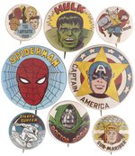 1969 MARVELMANIA SUPER-HERO BUTTONS RARE COMPLETE SET.