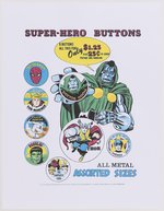 1969 MARVELMANIA SUPER-HERO BUTTONS RARE COMPLETE SET.