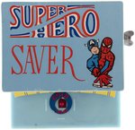 SPIDER-MAN & CAPTAIN AMERICA "SUPER HERO SAVER" BOXED MECHANICAL BANK.