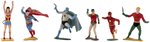 IDEAL "JUSTICE LEAGUE OF AMERICA" PLAYSET PAINTED HEROES SET.