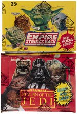 1980/1983 TOPPS STAR WARS EMPIRE AND JEDI FIGURAL CANDY CONTAINERS FULL DISPLAY BOXES.