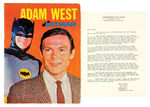 “ADAM WEST – BATMAN” JOURNAL/PROGRAM AND LETTER.