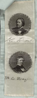 FREMONT & DAYTON 1856 CAMPAIGN SASH W/JUGATE RIBBON AND MEDAL.