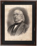 HORACE GREELEY "UNIVERSAL AMNESTY AND IMPARTIAL SUFFRAGE" PORTRAIT PRINT.