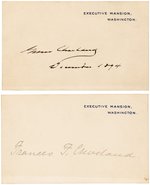 GROVER & FRANCES CLEVELAND "EXECUTIVE MANSION" SIGNED CARD PAIR.