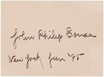 JOHN PHILIP SOUSA SIGNED CARD.