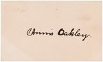 ANNIE OAKLEY SIGNED CALLING CARD.