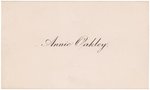 ANNIE OAKLEY SIGNED CALLING CARD.