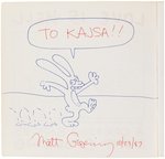 LOVE IS HELL MATT GROENING SIGNED BOOK WITH ORIGINAL ART SKETCH.