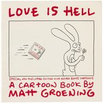 LOVE IS HELL MATT GROENING SIGNED BOOK WITH ORIGINAL ART SKETCH.