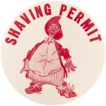 1953 BROOKLYN DODGERS BUM "SHAVING PERMIT" LARGE BUTTON WITH WILLARD MULLIN ART.