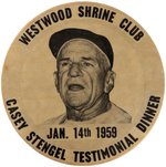 1935 CASEY STENGEL (HOF) TESTIMONIAL DINNER LARGE REAL PHOTO BUTTON.