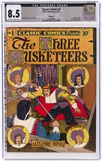 CLASSIC COMICS #1 OCTOBER 1941 CGC 8.5 VF+ DENVER PEDIGREE (THE THREE MUSKETEERS).