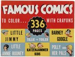 "FAMOUS COMICS" BOXED 1935 COLORING PAGES SET.