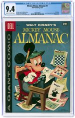 MICKEY MOUSE ALMANAC #1 DECEMBER 1957 CGC 9.4 NM.