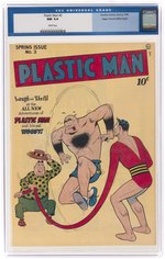 PLASTIC MAN #3 SPRING 1946 CGC 9.4 NM MILE HIGH PEDIGREE.