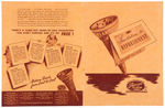 "FLARE-TOP FLAVOR-IZED ICE CREAM CONES" WWII PROMO KIT WITH WALT DISNEY CHARACTER SIGNS.