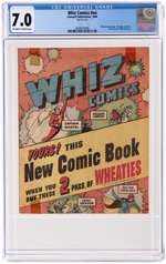 WHIZ COMICS #NN WHEATIES GIVEAWAY 1946 CGC 7.0 FINE/VF.