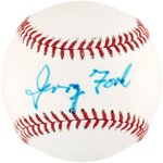 PRESIDENT GERALD FORD SINGLE-SIGNED BASEBALL.