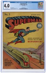 SUPERMAN #3 WINTER 1940 CGC 4.0 VG.