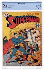 SUPERMAN #5 SUMMER 1940 CBCS 5.5 FINE-.