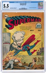 SUPERMAN #8 JANUARY-FEBRUARY 1941 CGC 5.5 FINE-.