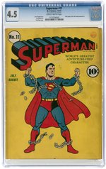 SUPERMAN #11 JULY-AUGUST 1941 CGC 4.5 VG+.