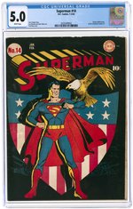 SUPERMAN #14 JANUARY-FEBRUARY 1942 CGC 5.0 VG/FINE.