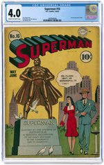 SUPERMAN #16 MAY-JUNE 1942 CGC 4.0 VG.