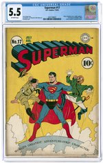 SUPERMAN #17 JULY-AUGUST 1942 CGC 5.5 FINE- (FIRST FORTRESS OF SOLITUDE).