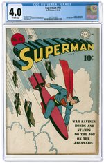 SUPERMAN #18 SEPTEMBER-OCTOBER 1942 CGC 4.0 VG.