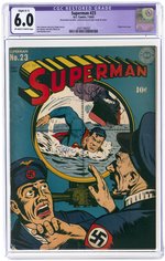 SUPERMAN #23 JULY-AUGUST 1943 CGC RESTORED 6.0 SLIGHT (C-1) FINE.