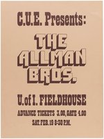THE ALLMAN BROTHERS IOWA CITY, IA 1972 CONCERT POSTER.