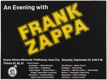 FRANK ZAPPA IOWA CITY, IA 1977 CONCERT POSTER.