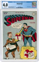 SUPERMAN #37 NOVEMBER-DECEMBER 1945 CGC 4.0 VG.