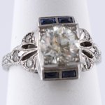 PLATINUM ART DECO DIAMOND RING.