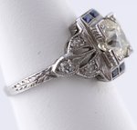 PLATINUM ART DECO DIAMOND RING.