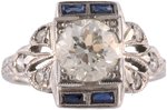 PLATINUM ART DECO DIAMOND RING.