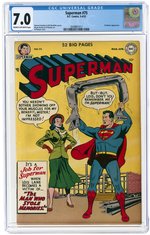 SUPERMAN #75 MARCH-APRIL 1952 CGC 7.0 FINE/VF.