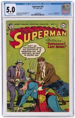 SUPERMAN #92 SEPTEMBER 1954 CGC 5.0 VG/FINE.