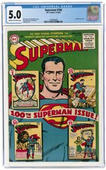 SUPERMAN #100 SEPTEMBER-OCTOBER 1955 CGC 5.0 VG/FINE.