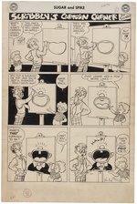 SUGAR AND SPIKE #16 "SCRIBBLY'S CARTOON CORNER" COMIC BOOK PAGE ORIGINAL ART BY SHELDON MAYER.